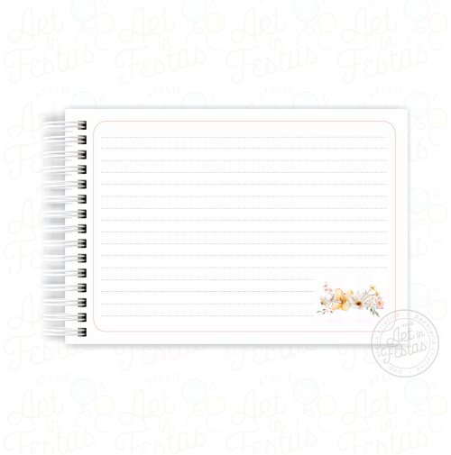 Caderno de Mensagens Floral