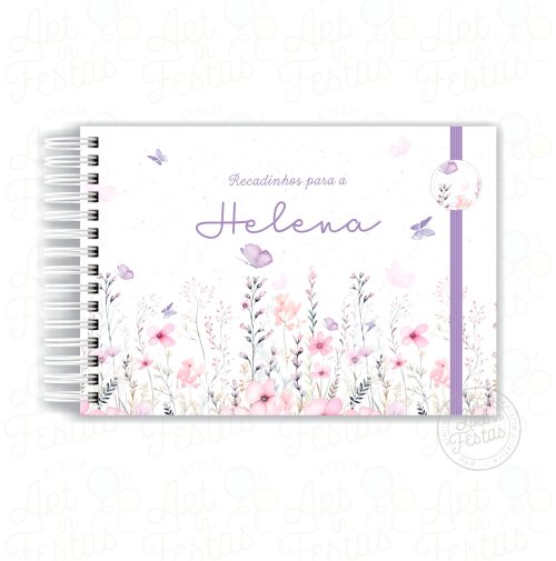Caderno de Mensagens Floral