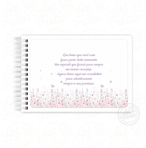 Caderno de Mensagens Floral