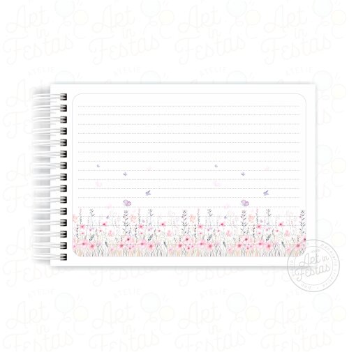 Caderno de Mensagens Floral