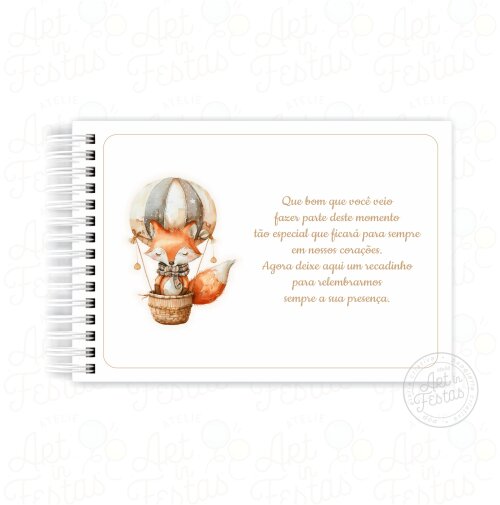 Caderno de Mensagens Raposinha Baloeira