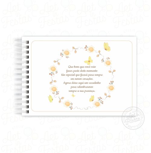 Caderno de Mensagens Floral