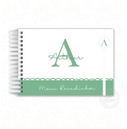 Caderno de Mensagens Monograma Verde