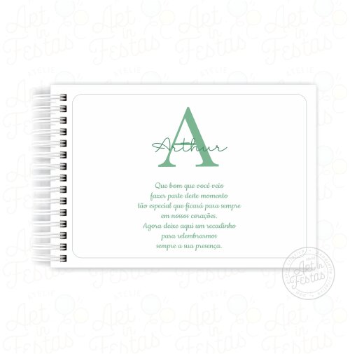 Caderno de Mensagens Monograma Verde