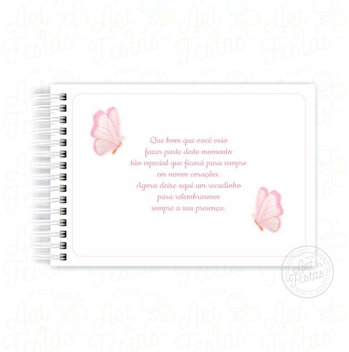 Caderno de Mensagens Monograma Rosa