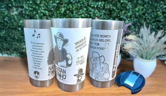 Copo Térmico Personalizado c/ Tampa e Abridor Natanzinho