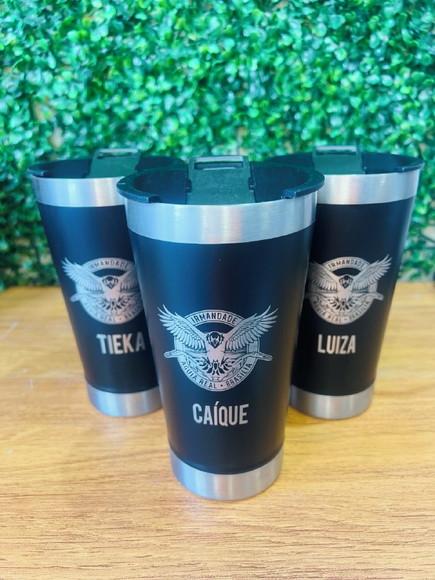 Copo Térmico Personalizado Inox 473ml c/ Tampa e Abridor