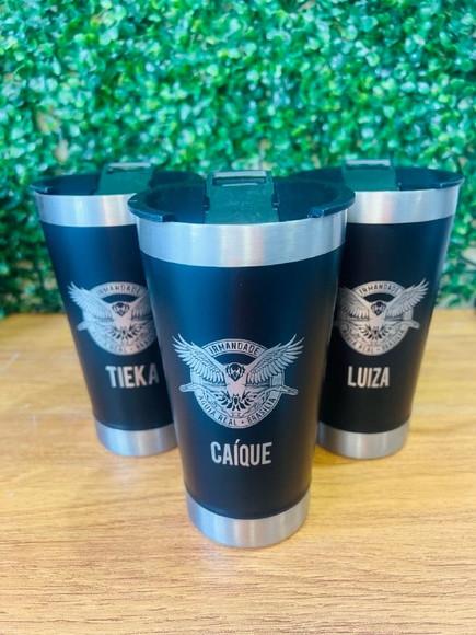 Copo Térmico Personalizado Inox 473ml c/ Tampa e Abridor