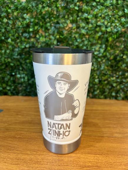 Copo Térmico Personalizado c/ Tampa e Abridor Natanzinho