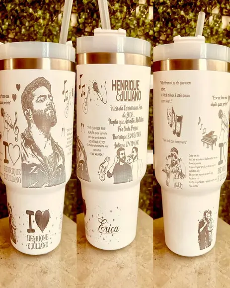 Copo Henrique e Juliano 1200ml Termico Personalizado