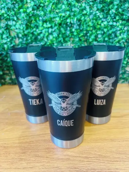 Copo Térmico Personalizado Inox 473ml c/ Tampa e Abridor