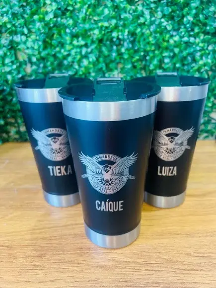 Copo Térmico Personalizado Inox 473ml c/ Tampa e Abridor