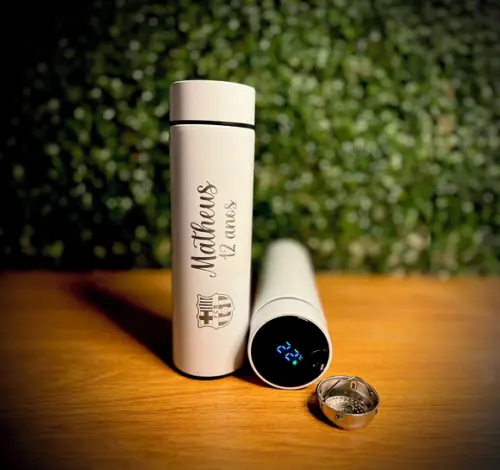 Garrafa Térmica Digital 500 ml Personalizada Futebol