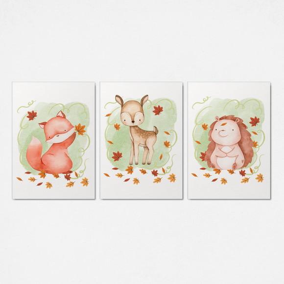 Kit 3 Quadrinhos Bosque