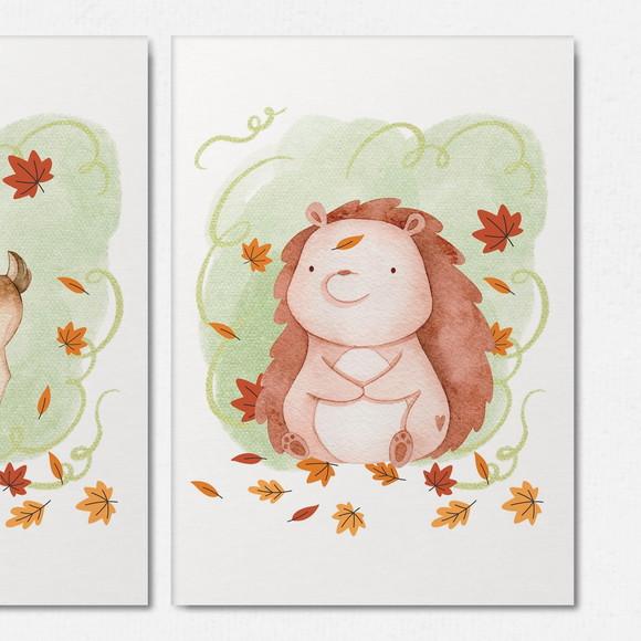 Kit 3 Quadrinhos Bosque