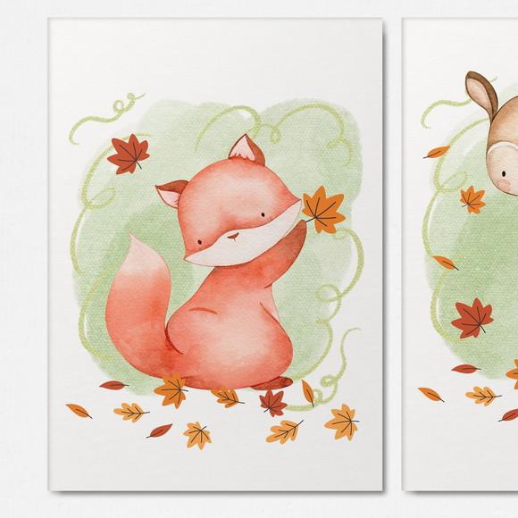Kit 3 Quadrinhos Bosque