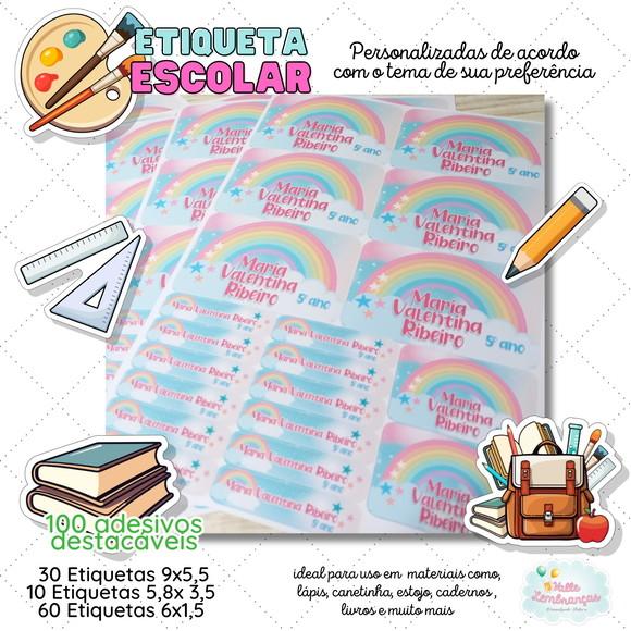 Kit Etiqueta Escolar Personalizada