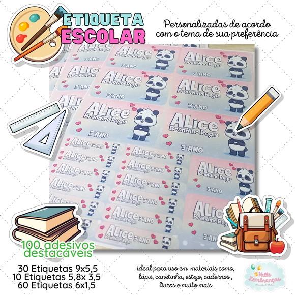 Kit Etiqueta Escolar Personalizada