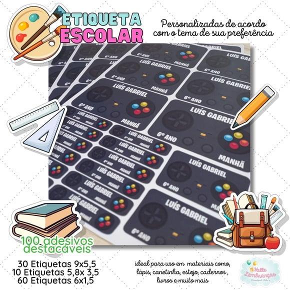 Kit Etiqueta Escolar Personalizada