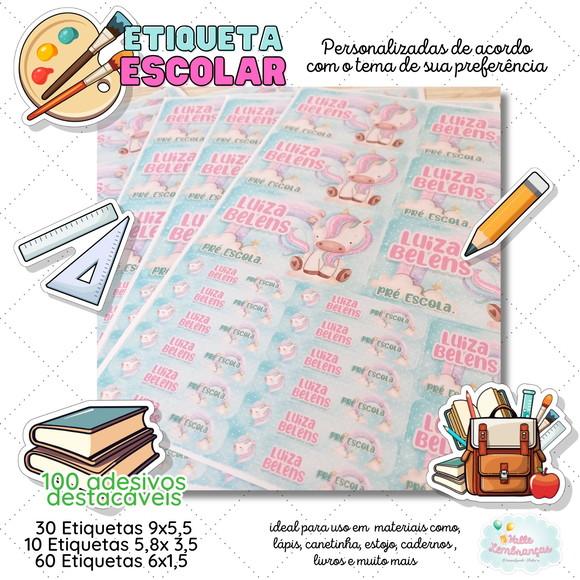Kit Etiqueta Escolar Personalizada