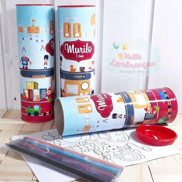 Tubo Cofrinho com Kit para Colorir