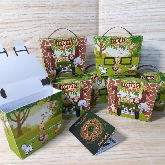 Convite Maletinha com Passaporte Baby Safari