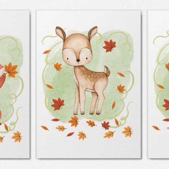 Kit 3 Quadrinhos Bosque