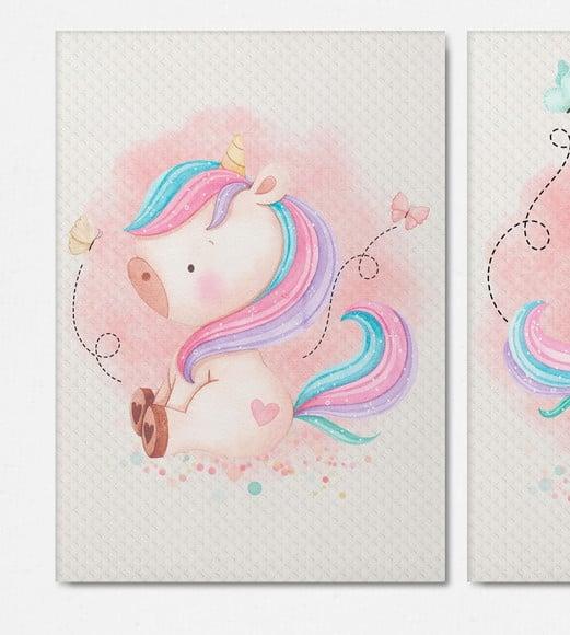 Kit 3 Quadrinhos Unicornio