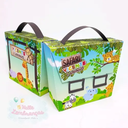 Convite Maletinha com Passaporte Baby Safari