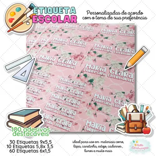 Kit Etiqueta Escolar Personalizada