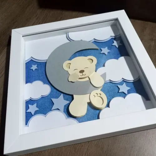 Quadro Decoração em Camadas Porta Maternidade