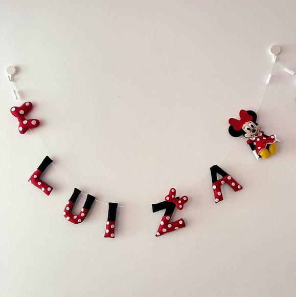 Varal Decorativo Nome Minnie