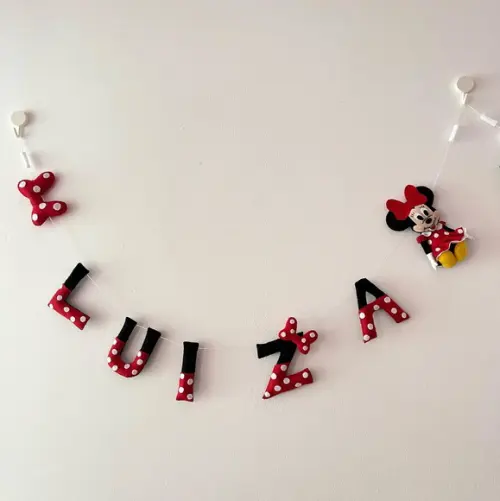 Varal Decorativo Nome Minnie