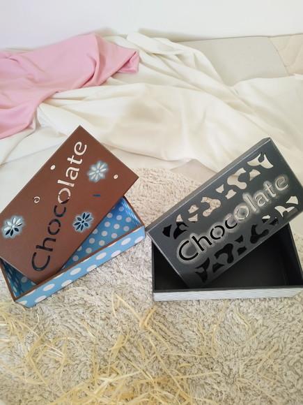 Caixa Decorada MDF para Chocolates corte a laser Decorada com scr