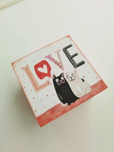 Caixa para Presente Dia dos Namorados Scrapdecor Gatinhos