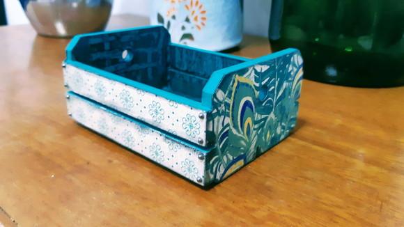 Caixote Mini Scrapbook Tema Pavão