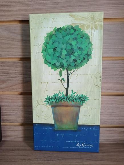 Pintura em Tela Topiaria 20 cm x 40 cm com Tinta Acrílica