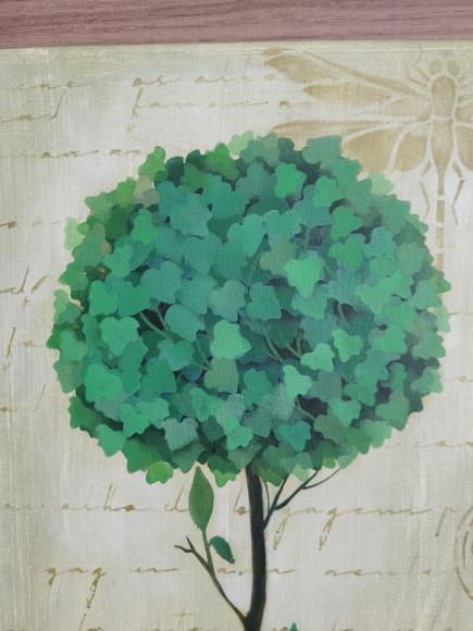 Pintura em Tela Topiaria 20 cm x 40 cm com Tinta Acrílica