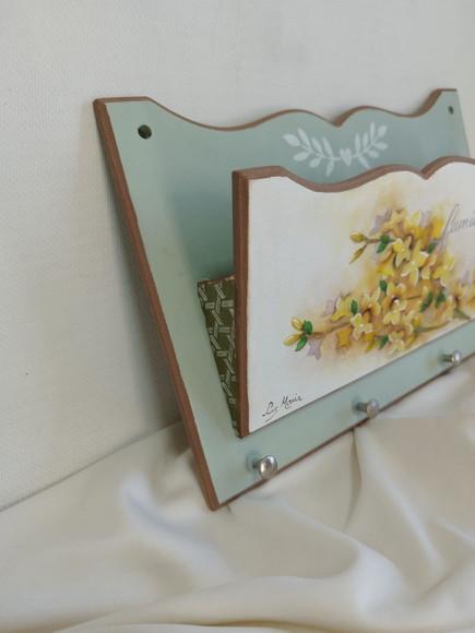 Porta Cartas/chaves em mdf Pintado à Mão