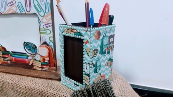 Porta Lápis/foto Em Mdf Decorado Dia Dos Professores