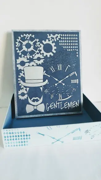 Caixa Decorada Tema Masculino Dia dos Pais