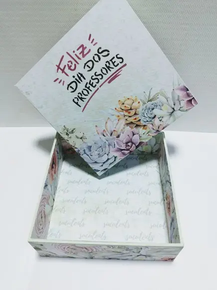 Caixa para Presente mdf Scrapbook Dia dos Professores