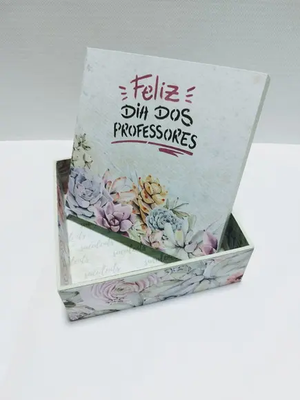 Caixa para Presente mdf Scrapbook Dia dos Professores