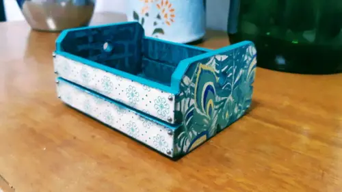 Caixote Mini Scrapbook Tema Pavão