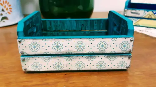 Caixote Mini Scrapbook Tema Pavão