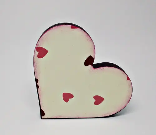 Coração em MDF Decoupagem Papel