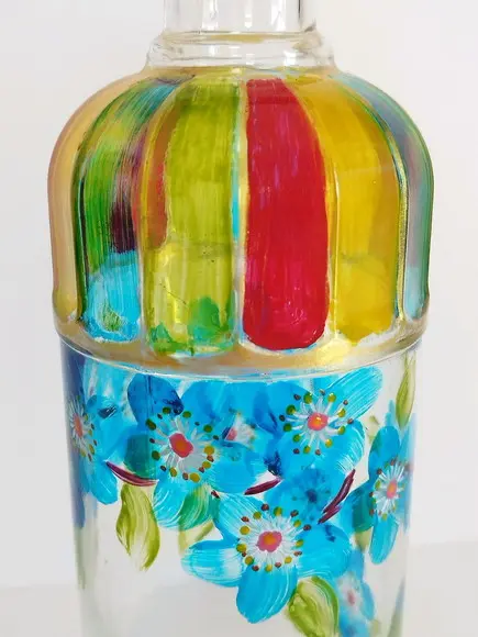 Garrafa Decorada Pintada à Mão