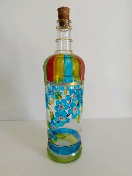 Garrafa Decorada Pintada à Mão