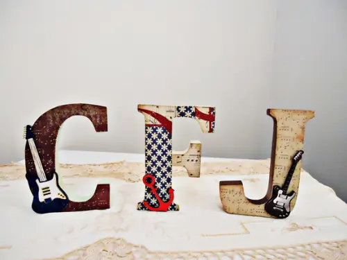 Letras Decoradas Papel Scrapbook Lembrancinha Dia dos Pais