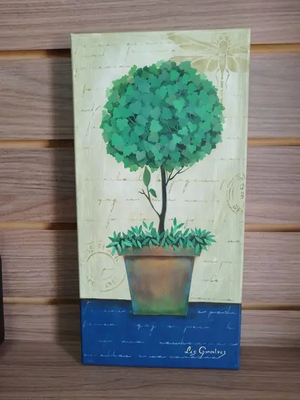 Pintura em Tela Topiaria 20 cm x 40 cm com Tinta Acrílica
